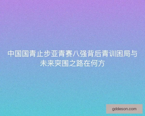 中国国青止步亚青赛八强背后青训困局与未来突围之路在何方