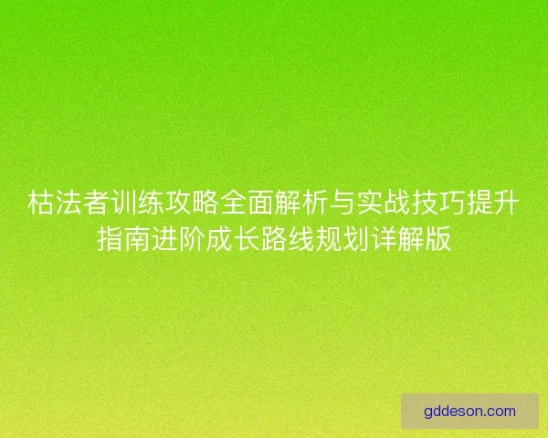 枯法者训练攻略全面解析与实战技巧提升指南进阶成长路线规划详解版
